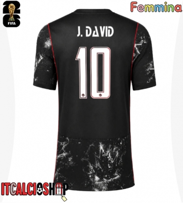 Canada Jonathan David #10 Seconda Maglia Femmina Mondiali 2026 Manica Corta